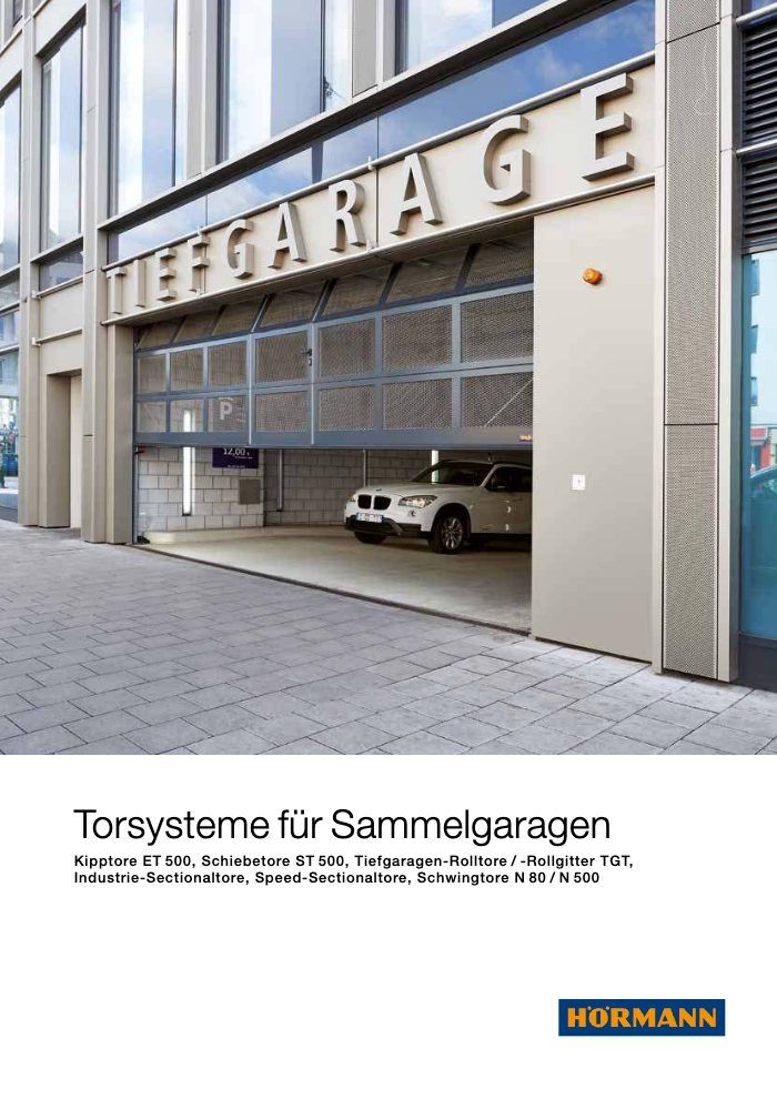 Titelbild des Katalogs Hörmann Torsysteme für Sammelgaragen