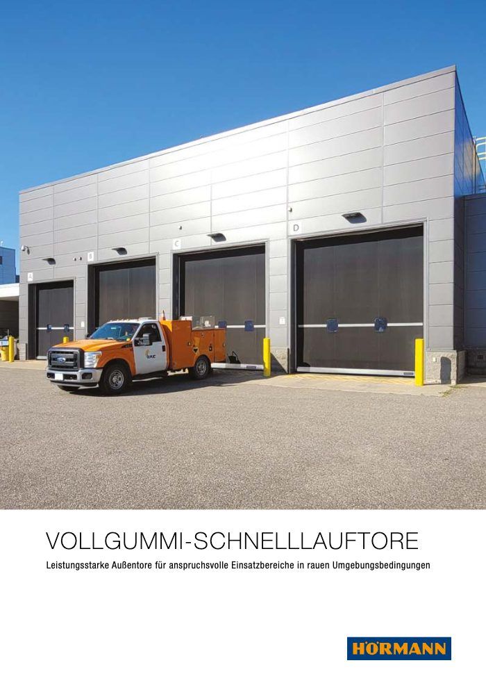 Titelbild des Katalogs Hörmann Vollgummi Schnelllauftore