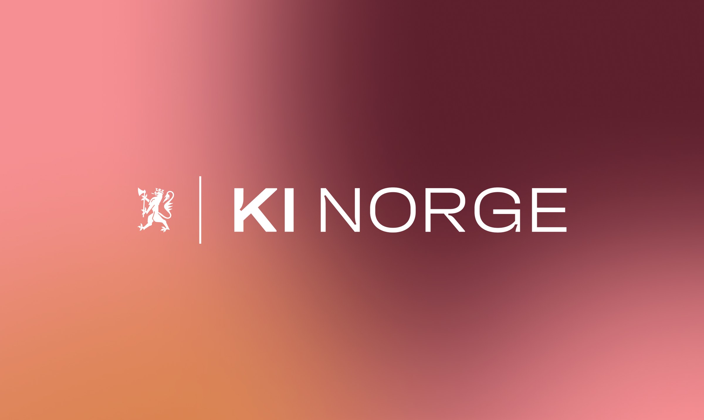 Bilde av en gradient med varme farger med KI Norge sin logo på toppen.