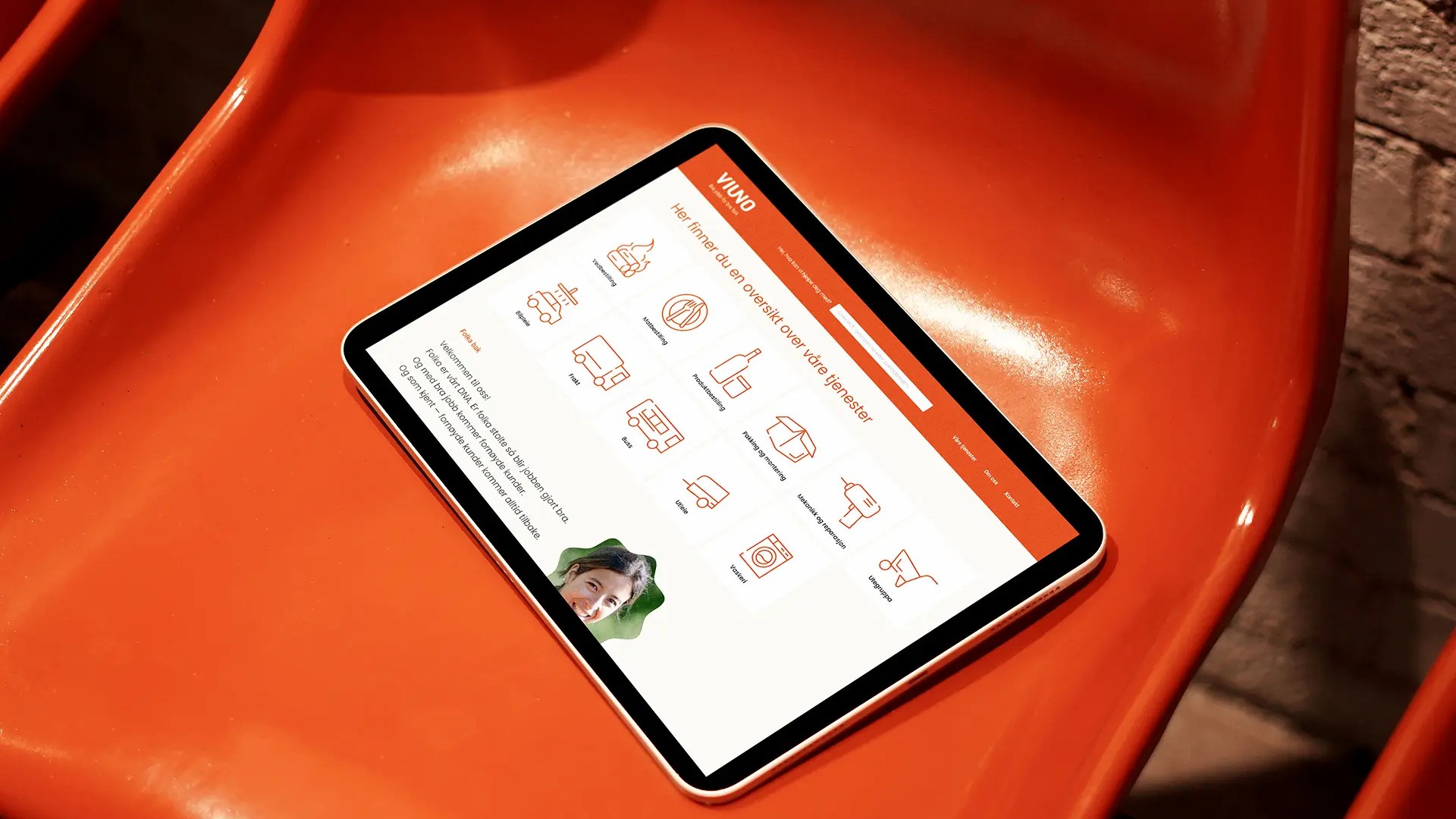 Viuno Nettside på en iPad