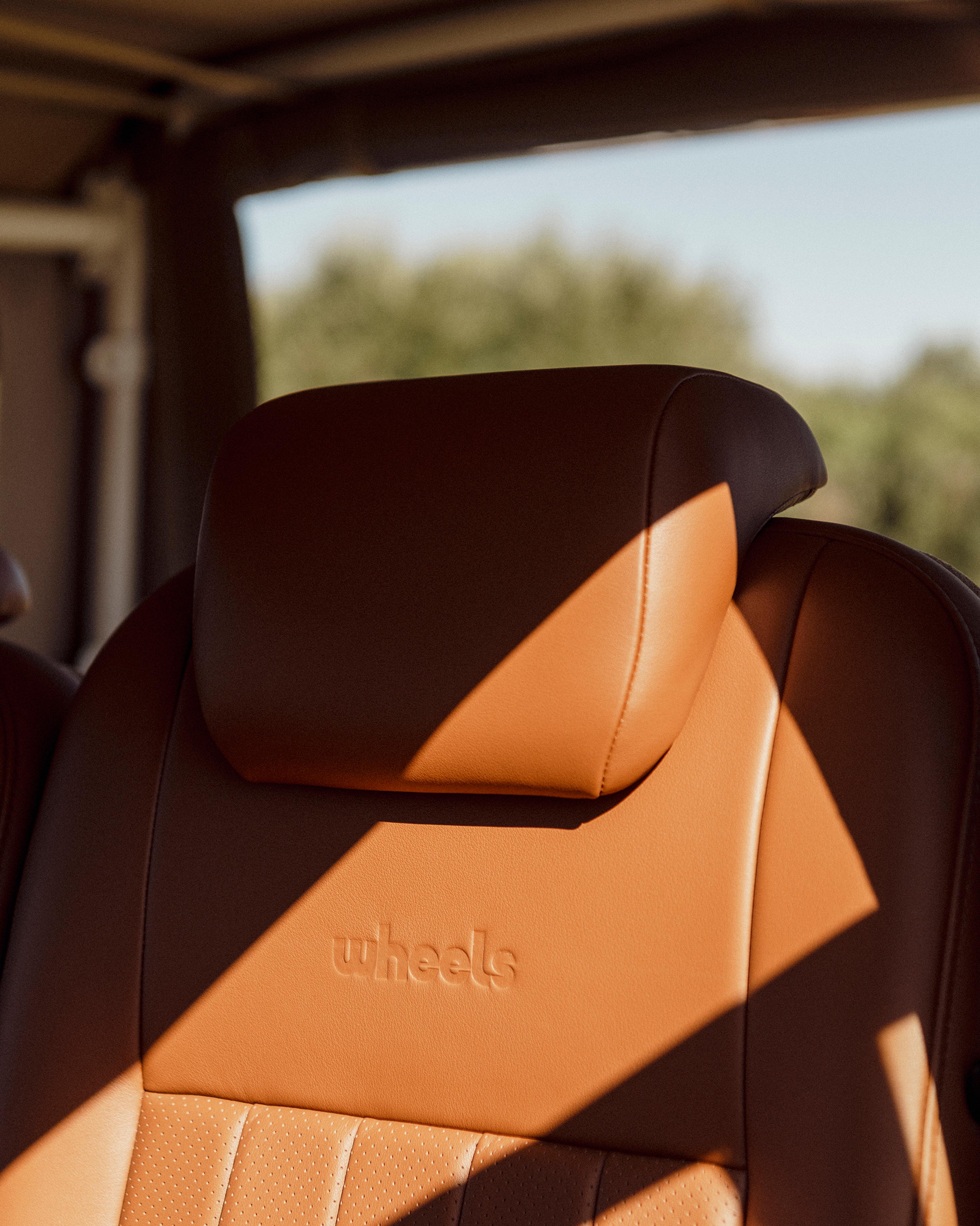 Full-grain tan leather interior