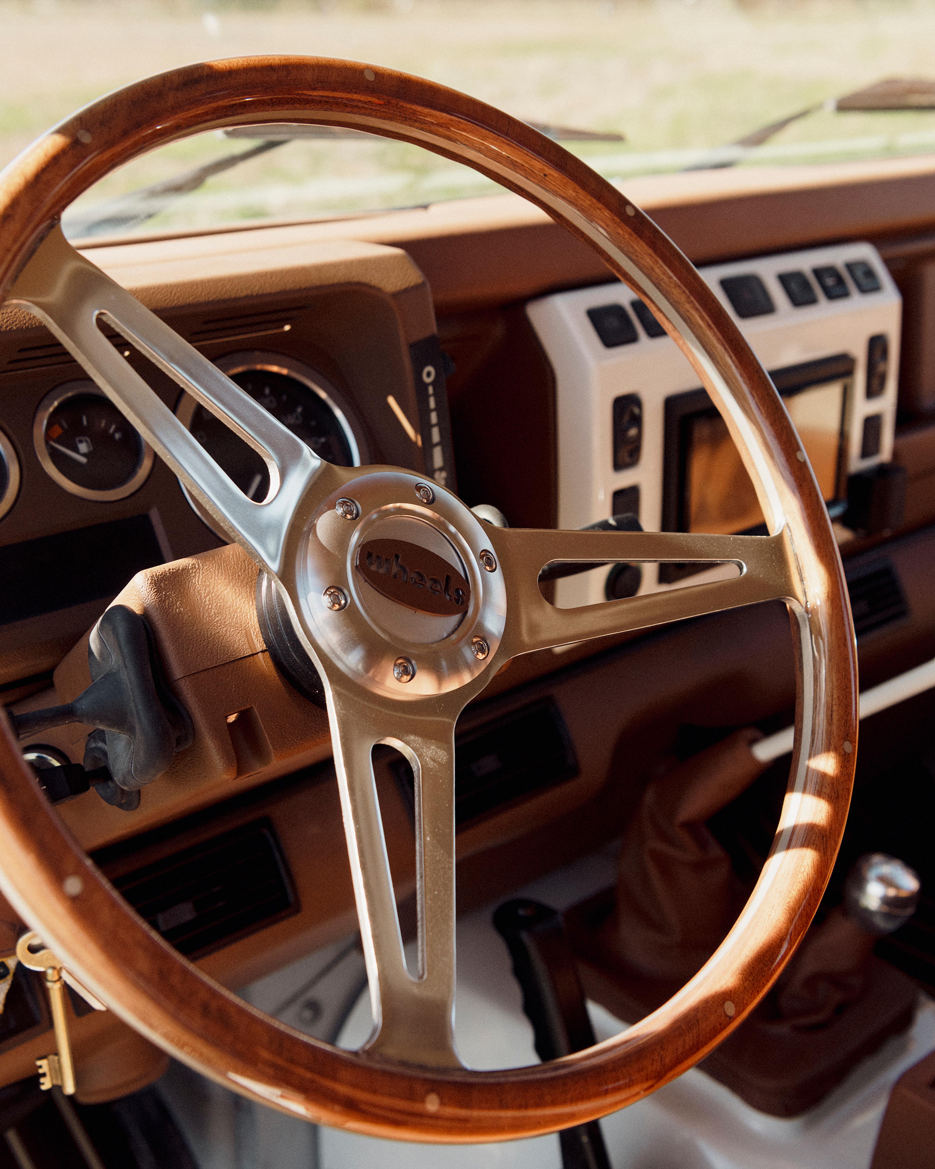 Wooden steering wheel made in France