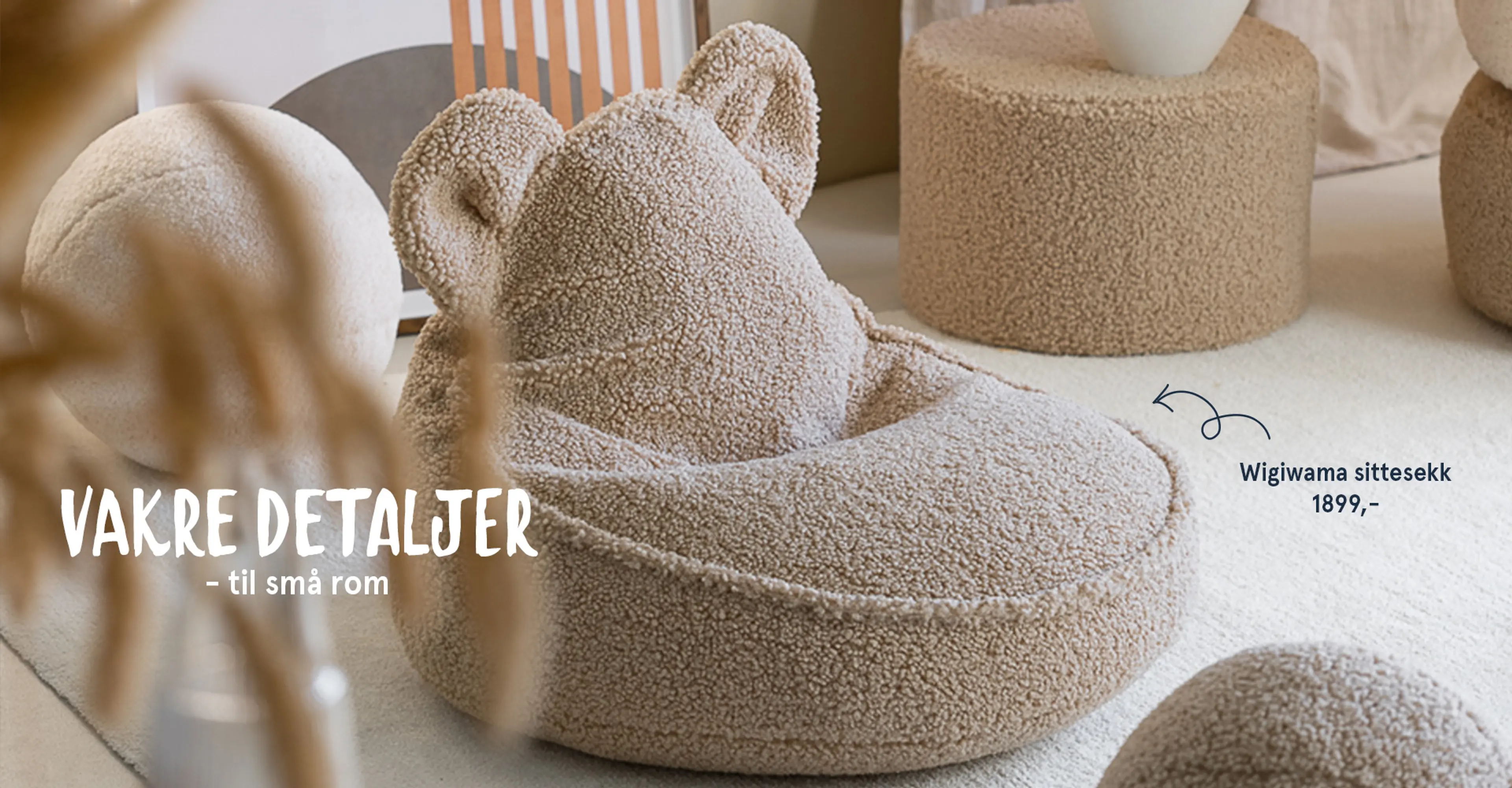 Vakre detaljer - til små rom. Fotografi av Wigiwama sittesekk.