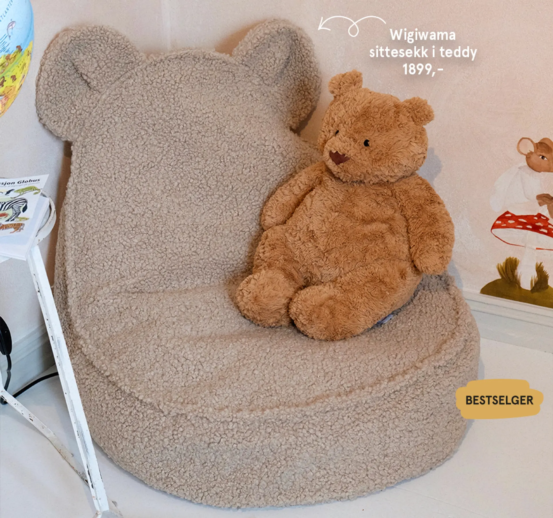 Fotografi av Wigiwama sittesekk i teddy - bestselger!