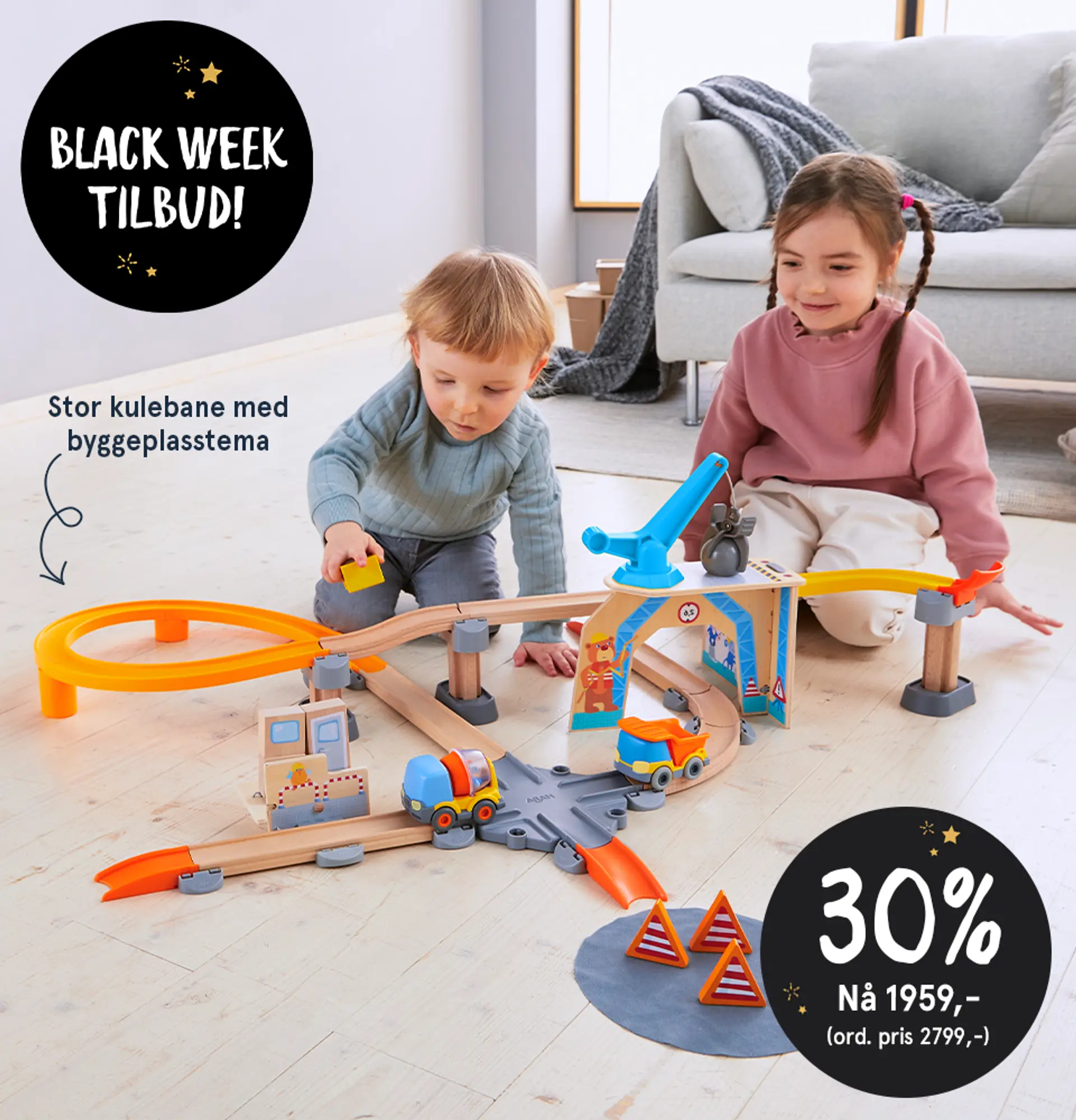 Black Week tilbud! Kapla byggeklosser i treverk, 200 stk. Produktbilde av byggesettet.