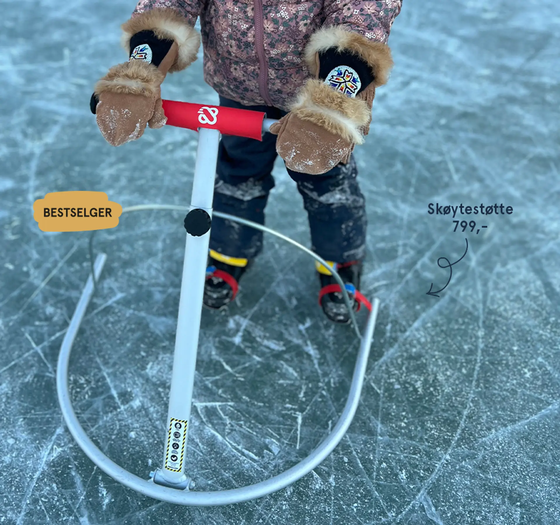 Nærbilde av Julekula fra Snøfall som lyser opp når man blåser på den, 359,- med teksten "Adventskos - dette gir den deilige julestemningen"