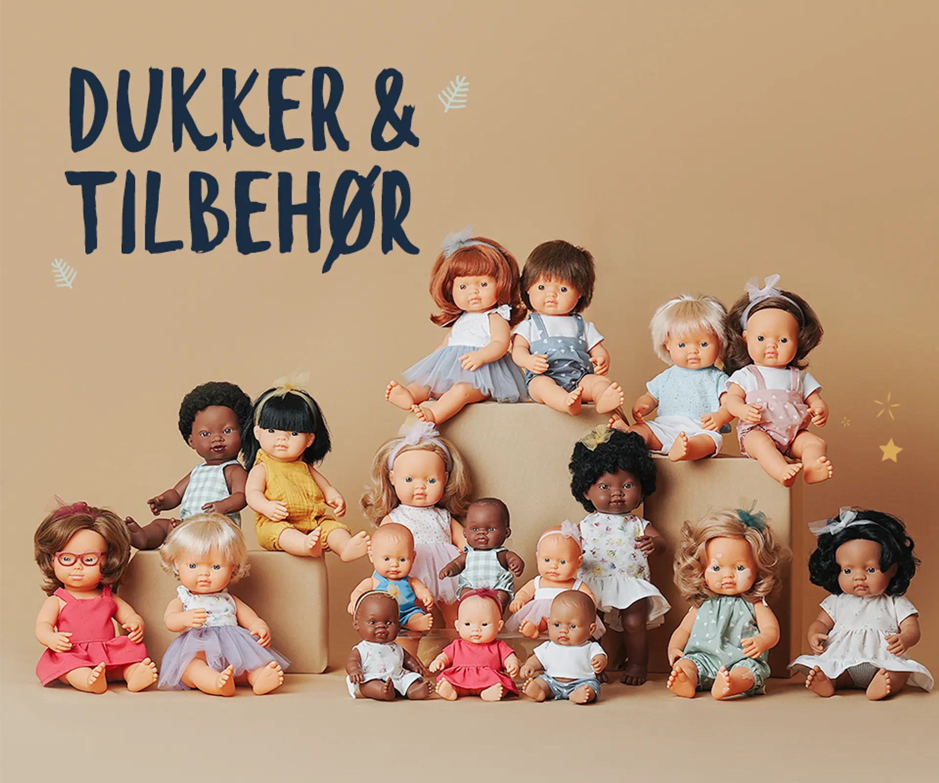 Fotografi av Miniland dukker, fra 289 kr pr stk.