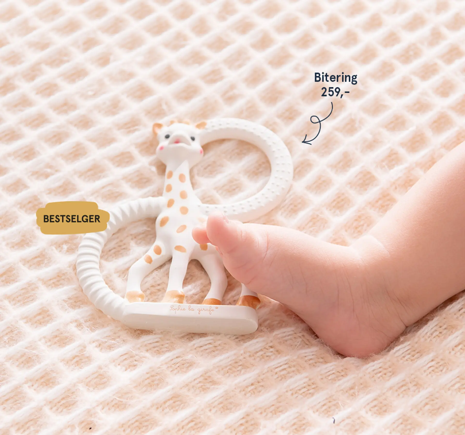 Fotografi av Sophie la girafe bitering, 239 kr.