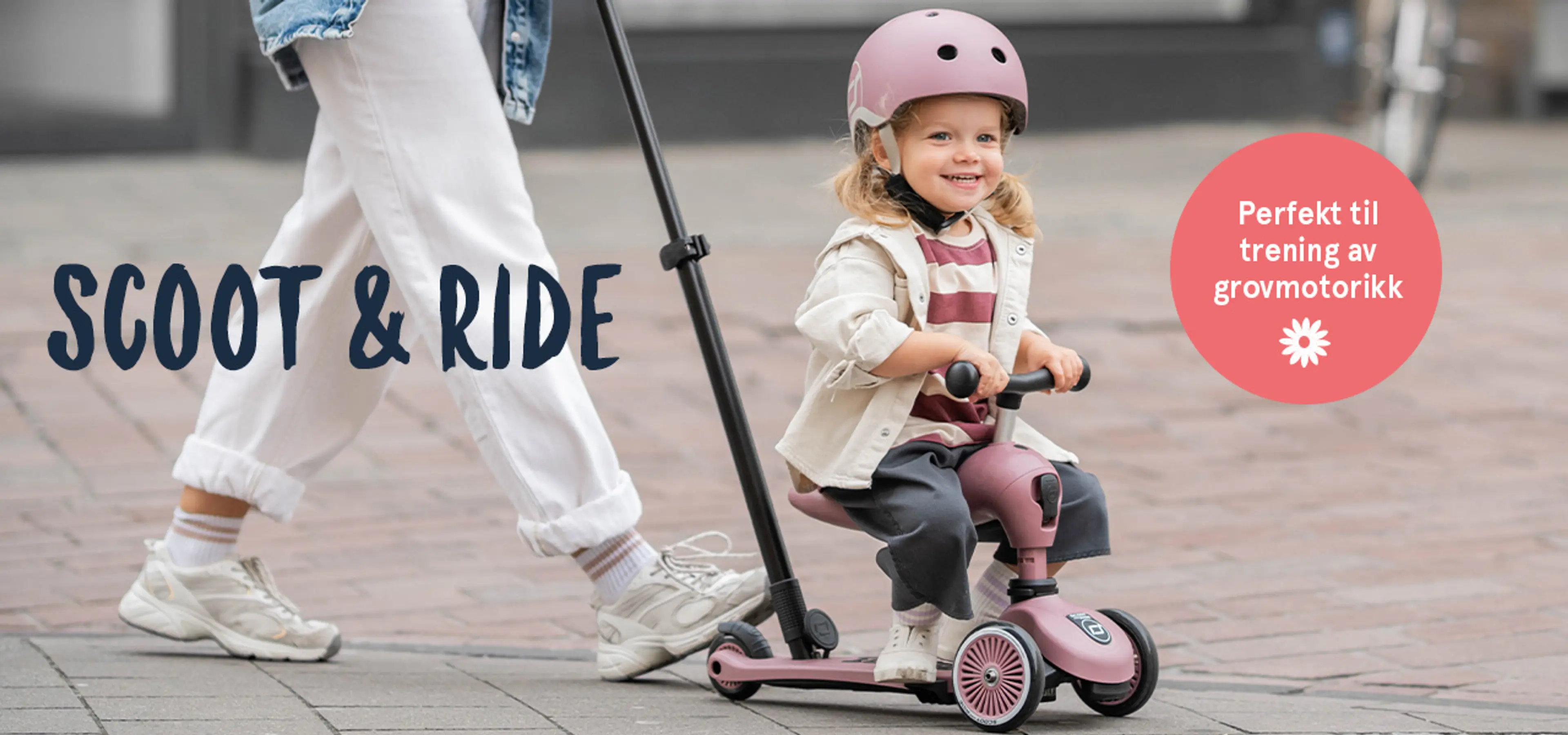 Sykler & tilbehør. Fotografi av barn syklende på Scoot & Ride Highwaykick med styrestang,