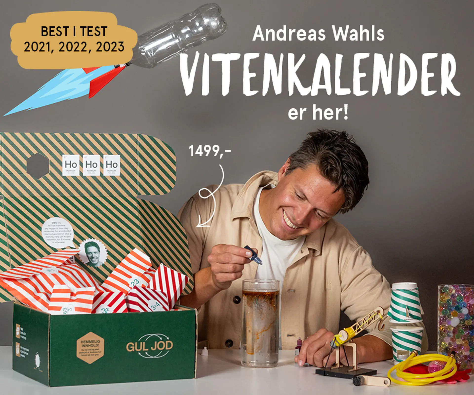 "Andreas Wahls Vitenkalender er her - bestselger 3 år på rad". Andreas Wahl eksperimenterer med lukene fra julekalenderen, 1499 kr.