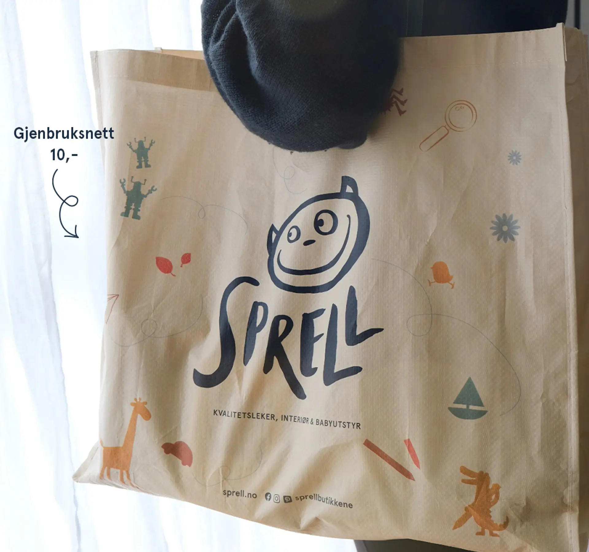 Fotografi av Sprell gjenbruksnett.