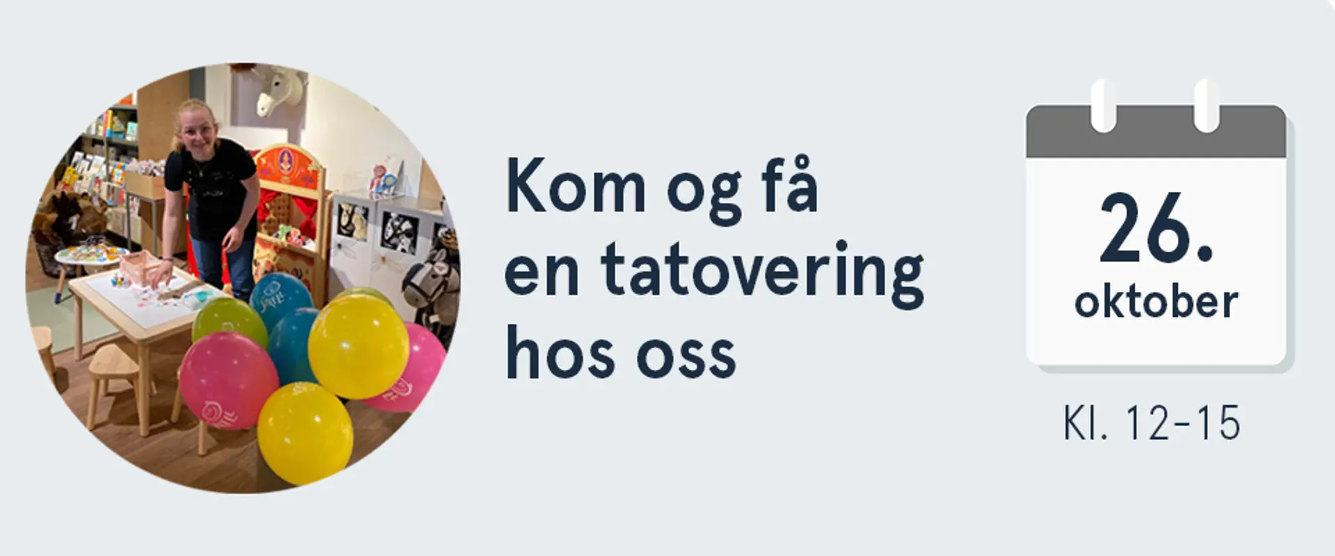 Kom og få en tatovering hos oss lørdag 26. oktober, kl.12-15