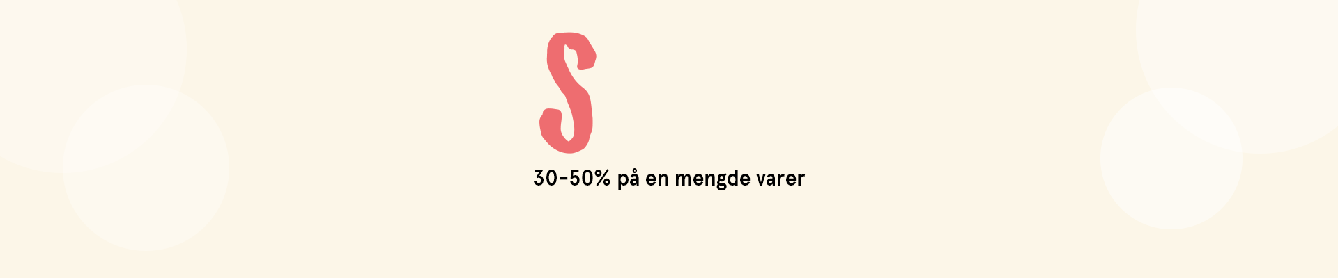 SALG - 30-50% på en mengde varer. Illustrasjon.