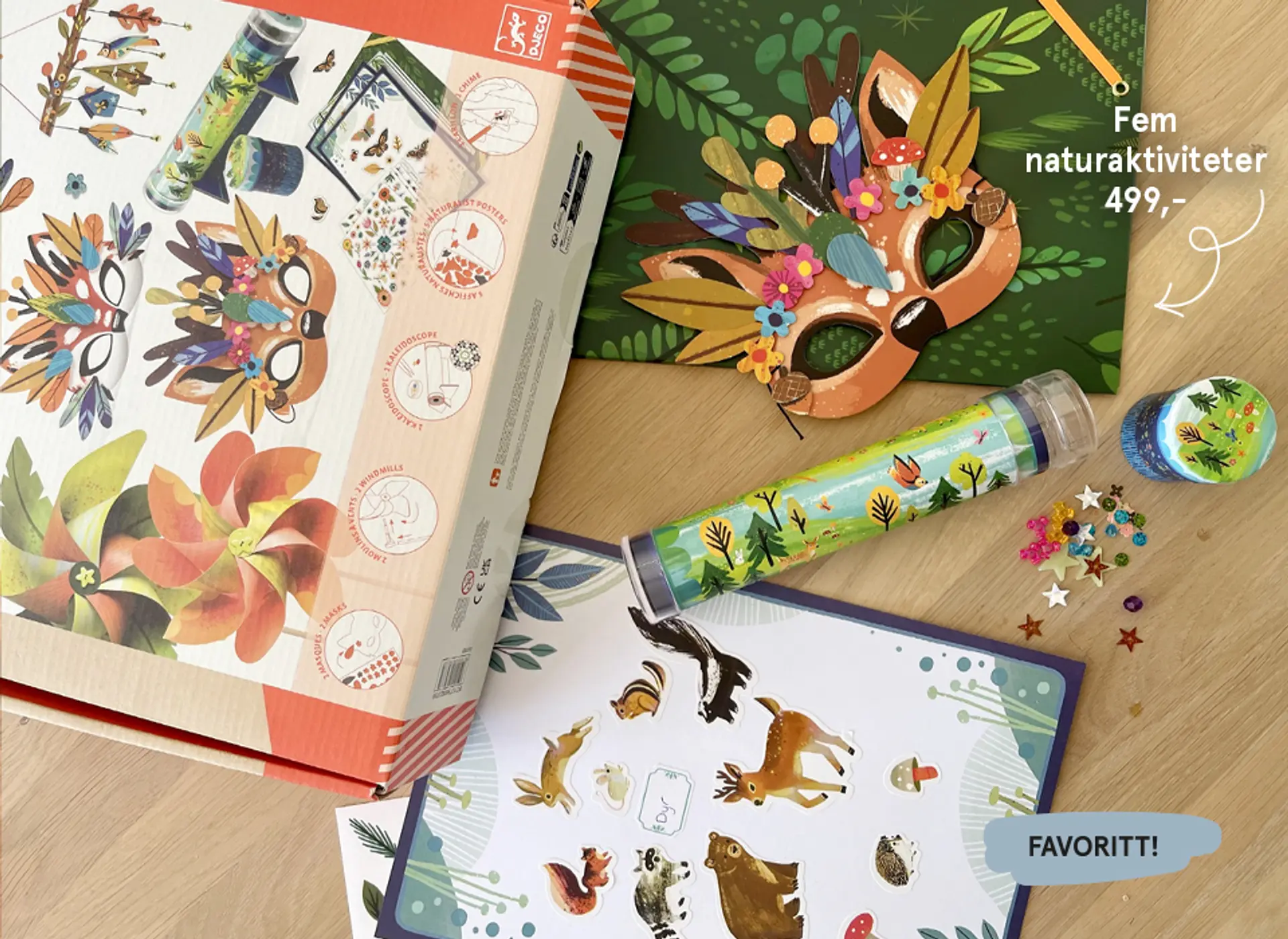 Fotografi av hobbysettet fem naturaktiviteter - favoritt!