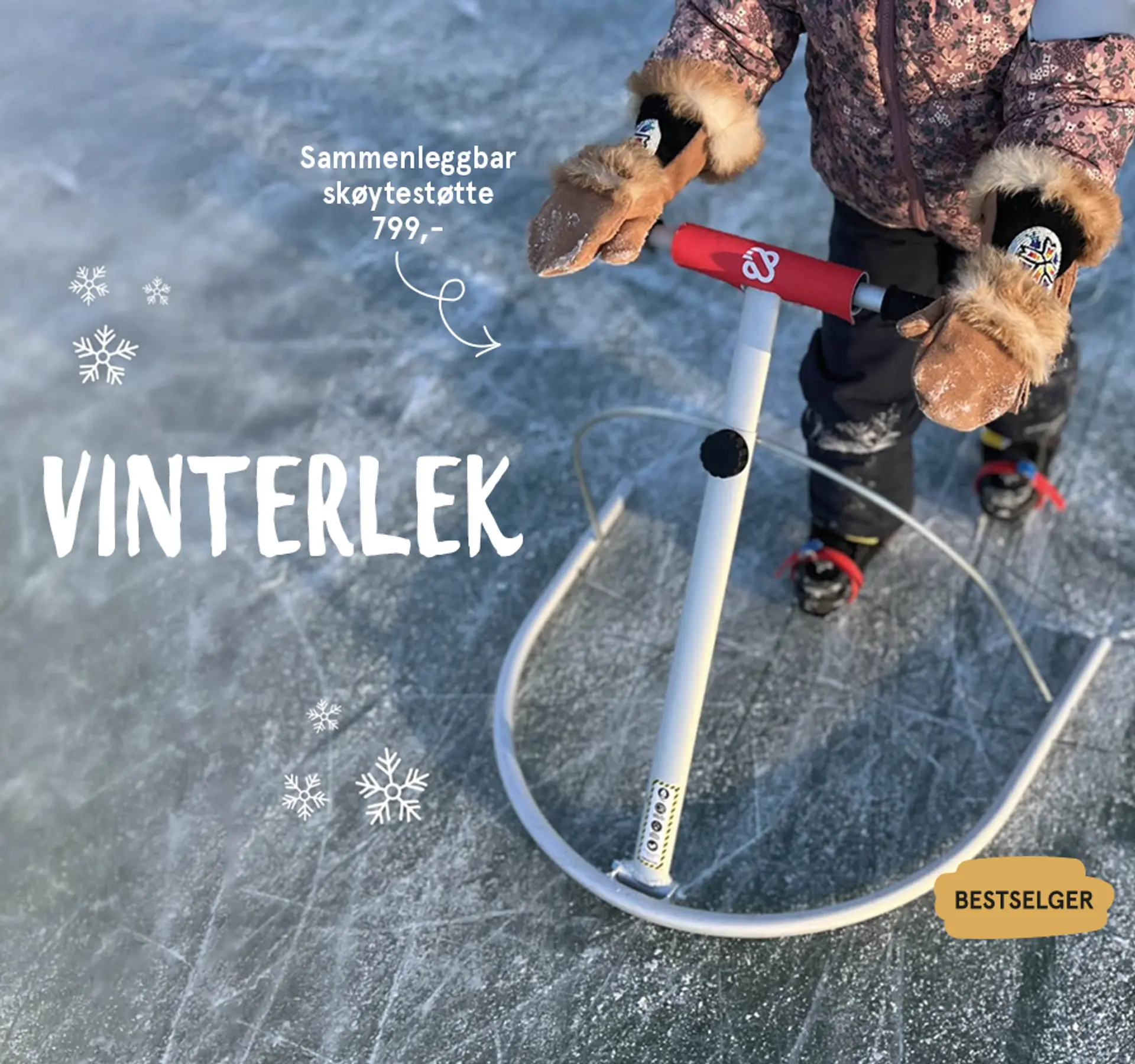 Vinterlek. Fotografi av barn med skøytestøtte - bestselger!