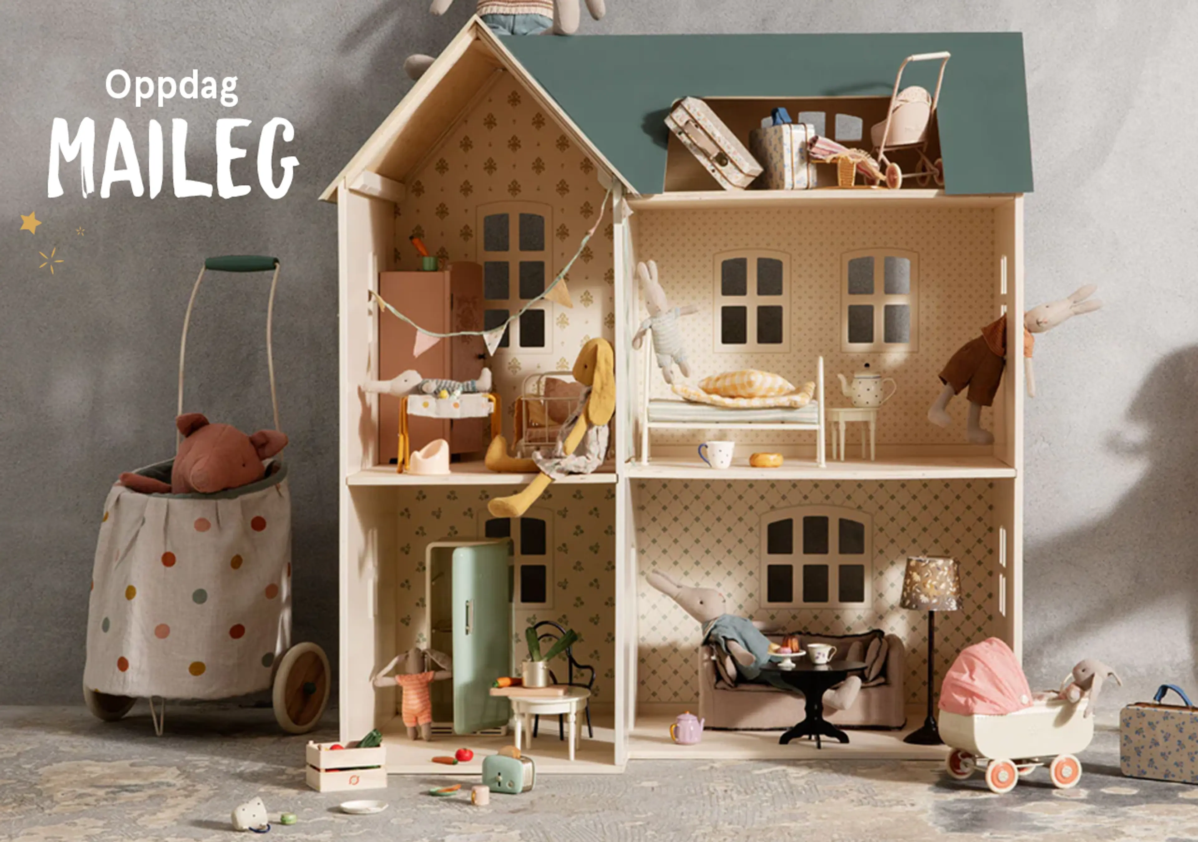 Oppdag maileg. Fotografi av kaninhuset fra Maileg.