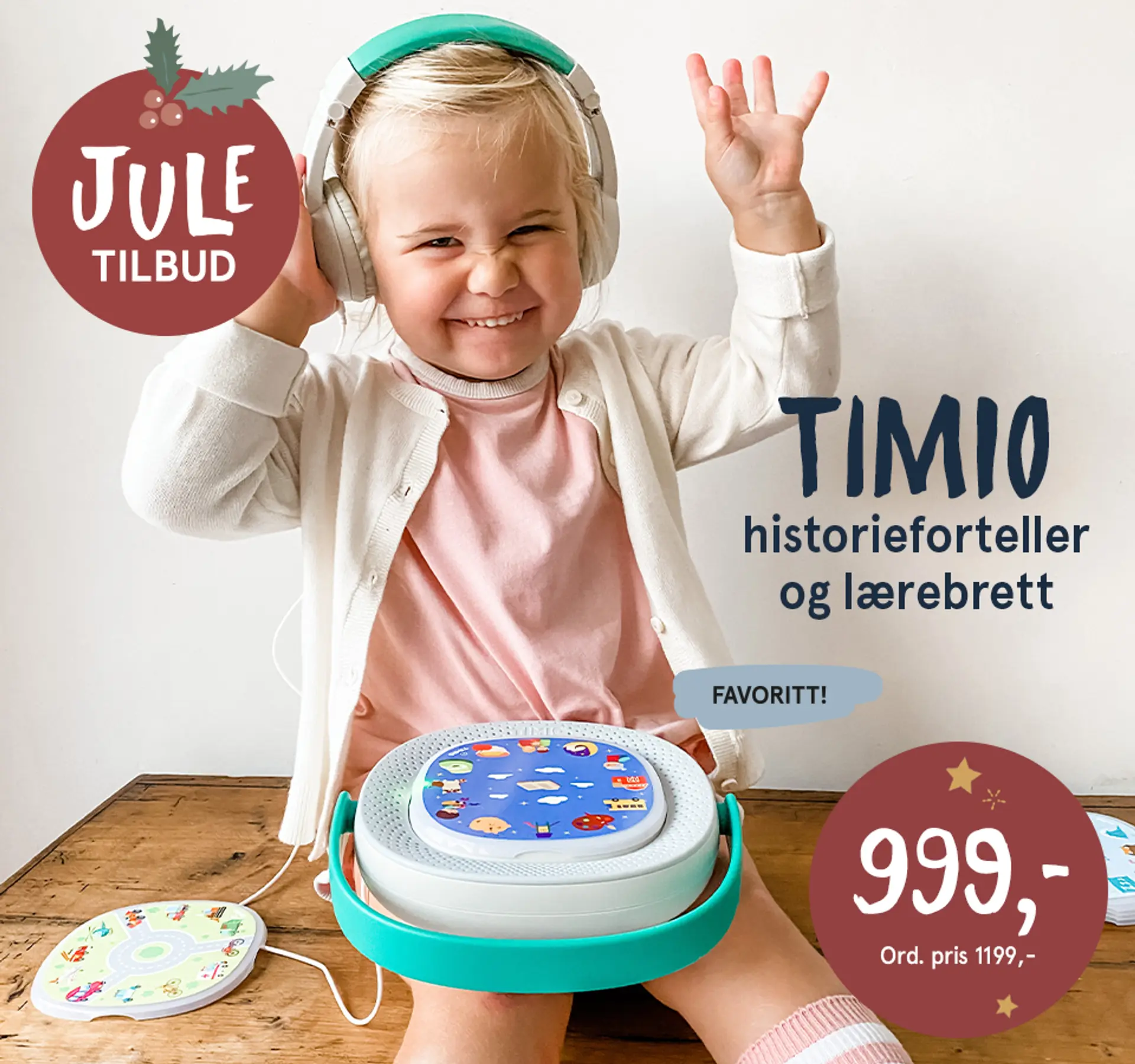 Sprellvenntilbud! Timio historieforteller og lærebrett - favoritt! Gavetips fra 2 år. Fotografi av barn som leker med Timio.