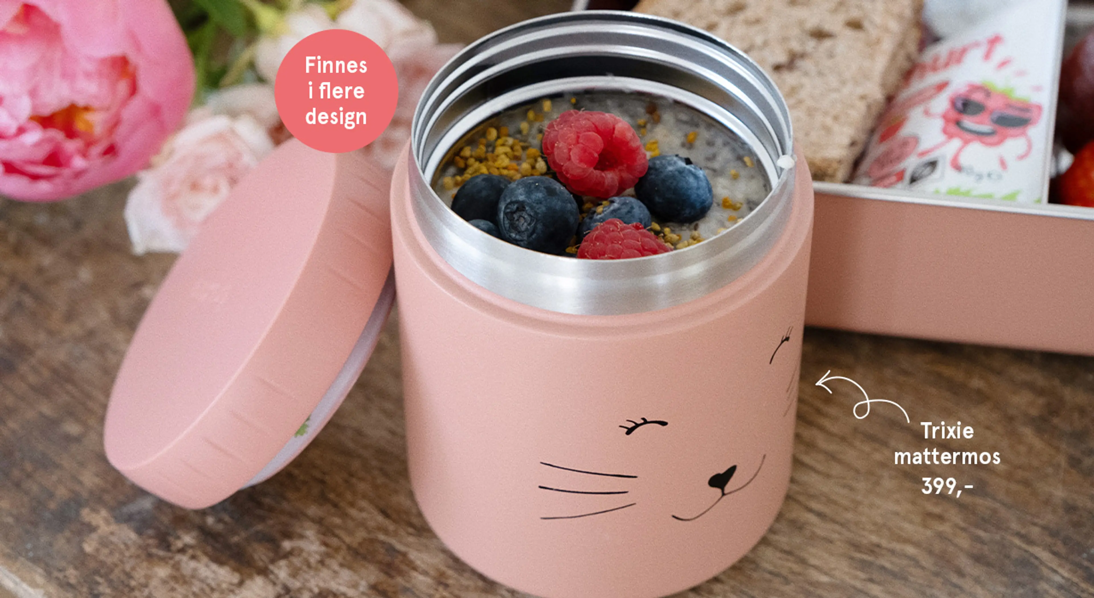 Fotografi av Trixie mattermos - finnes i flere design!