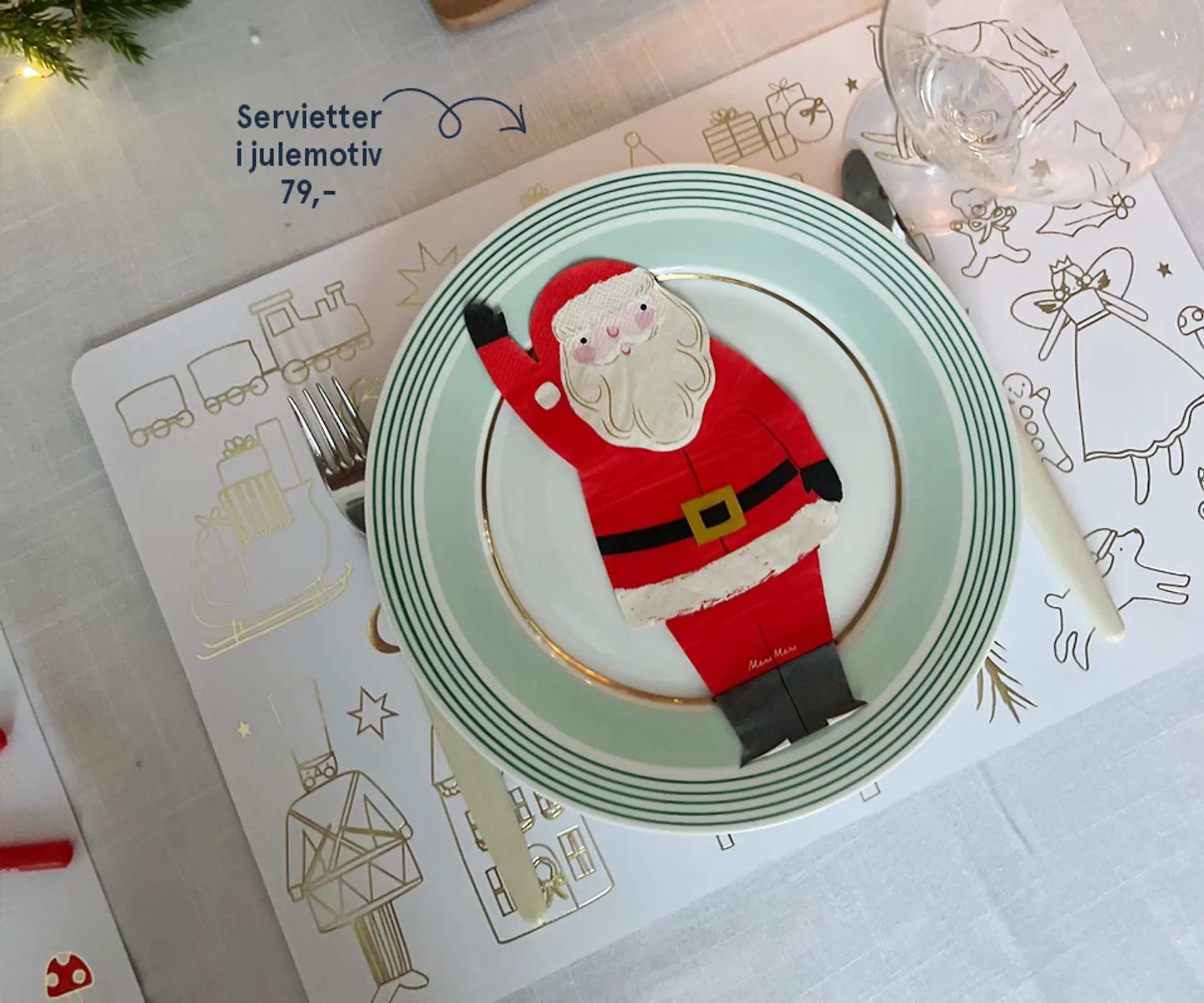 Nærbilde av Julekula fra Snøfall som lyser opp når man blåser på den, 359,- med teksten "Adventskos - dette gir den deilige julestemningen"