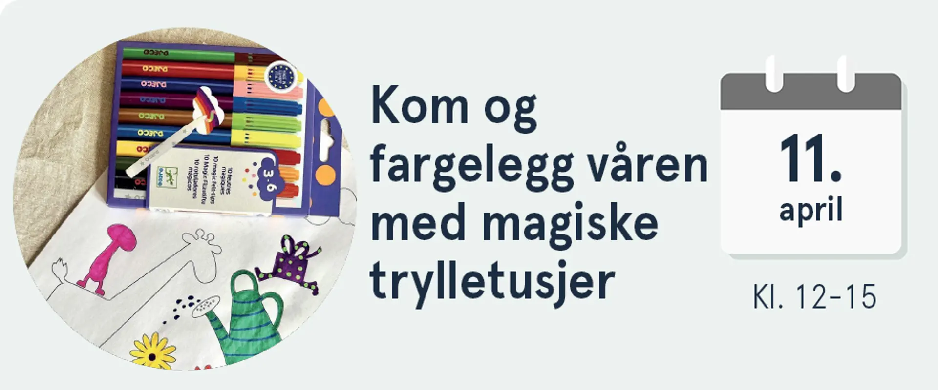 Kom og tatover et påskeegg hos oss 28. mars, kl. 12-15. Illustrasjon