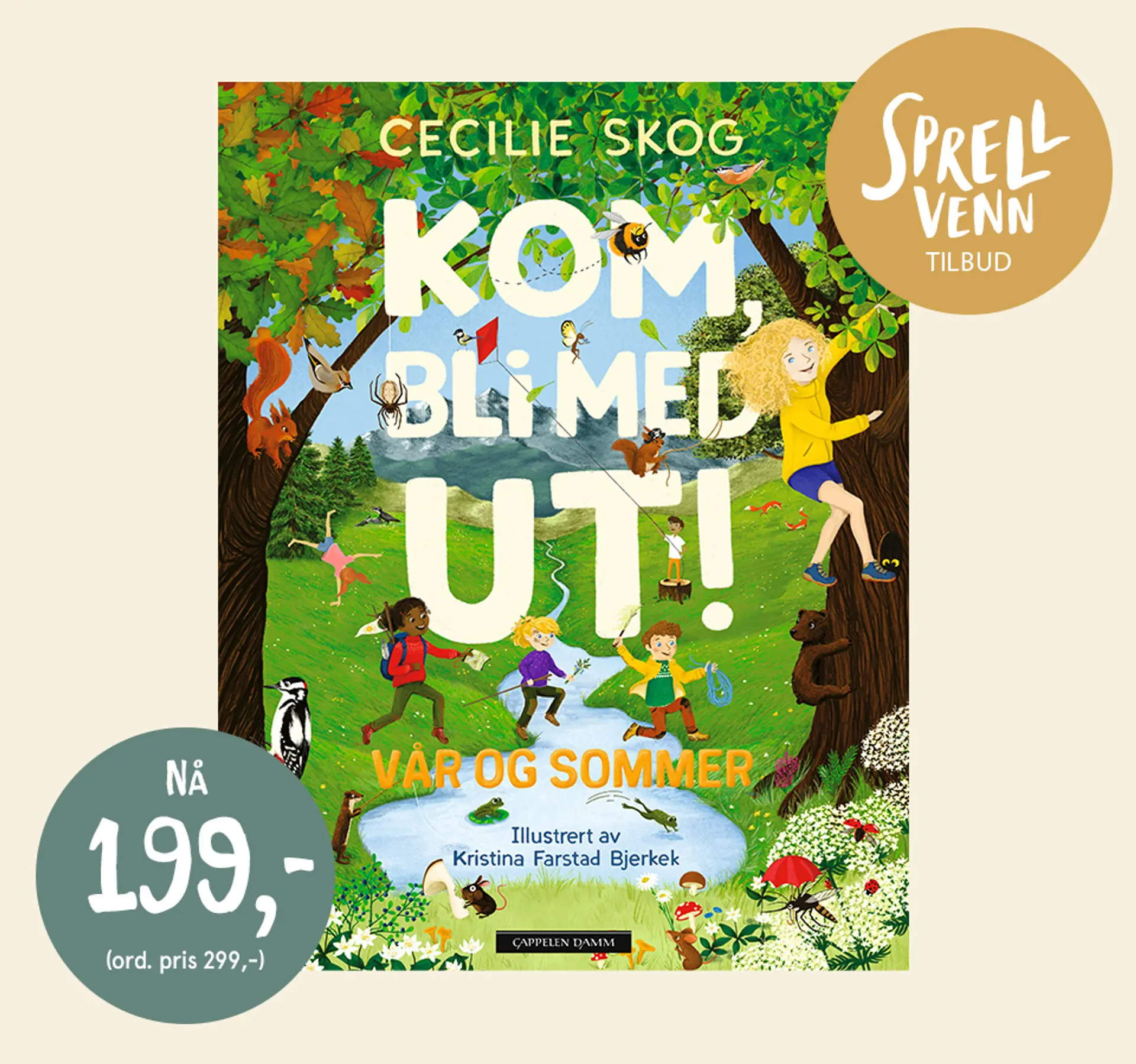 Sprellvenntilbud! Bok: Gjett hvor glad jeg er i deg. NÅ 119kr. Illustrasjon.