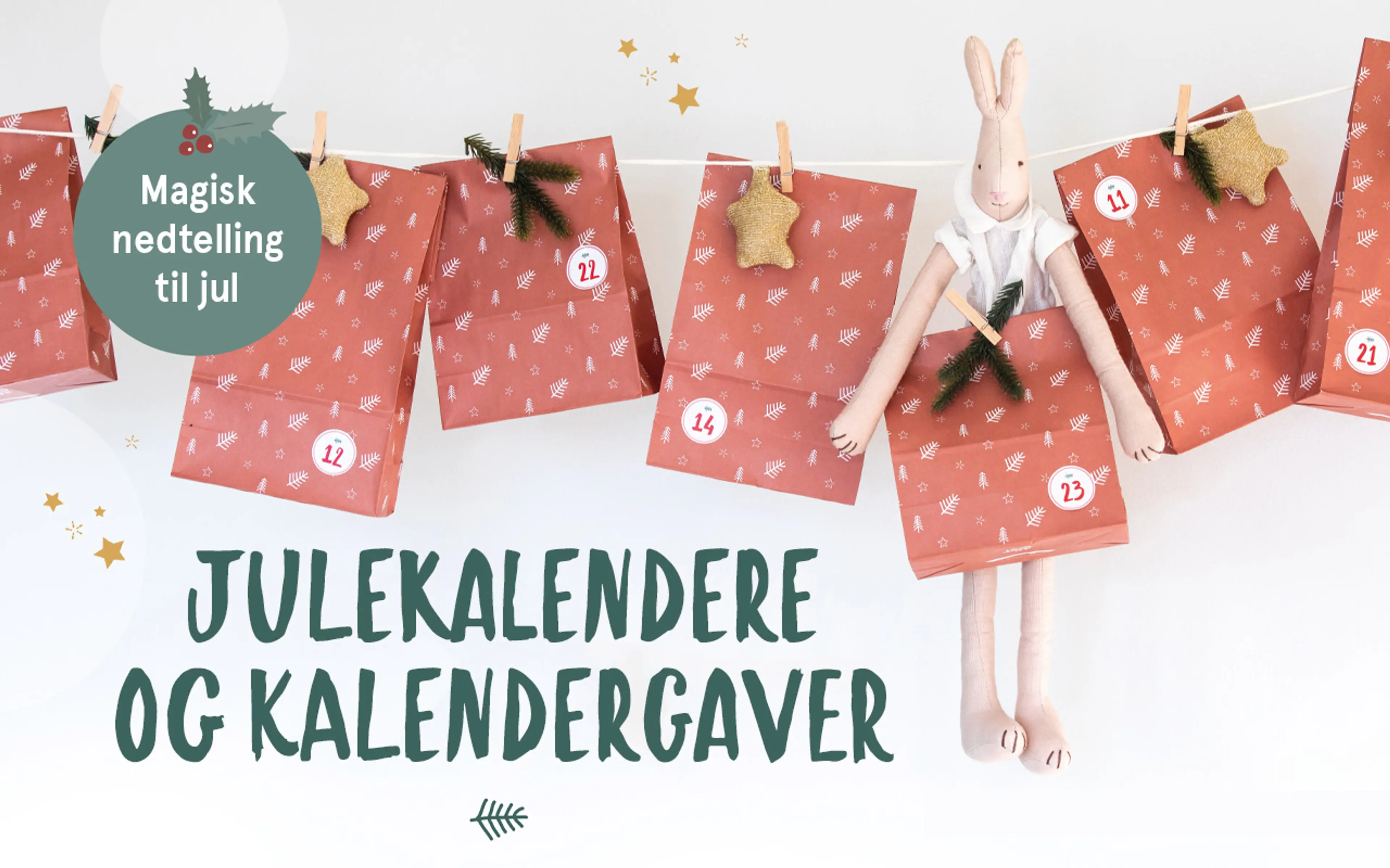 Julekalendere og kalendergaver - magisk nedtelling til jul. Fotografi av kalenderposer.