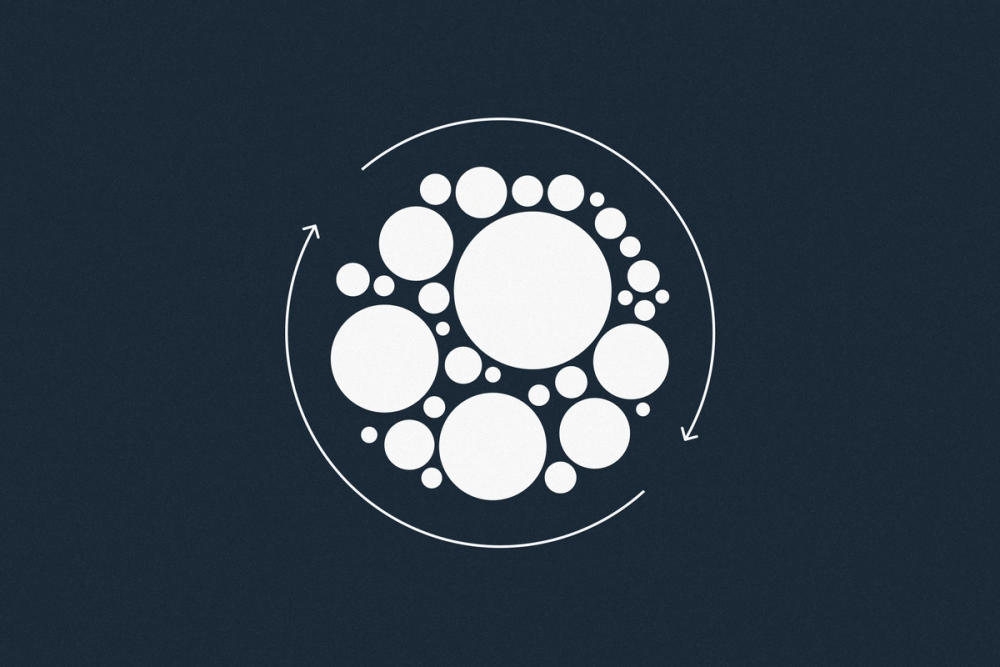 Illustration of a group of cells renewing