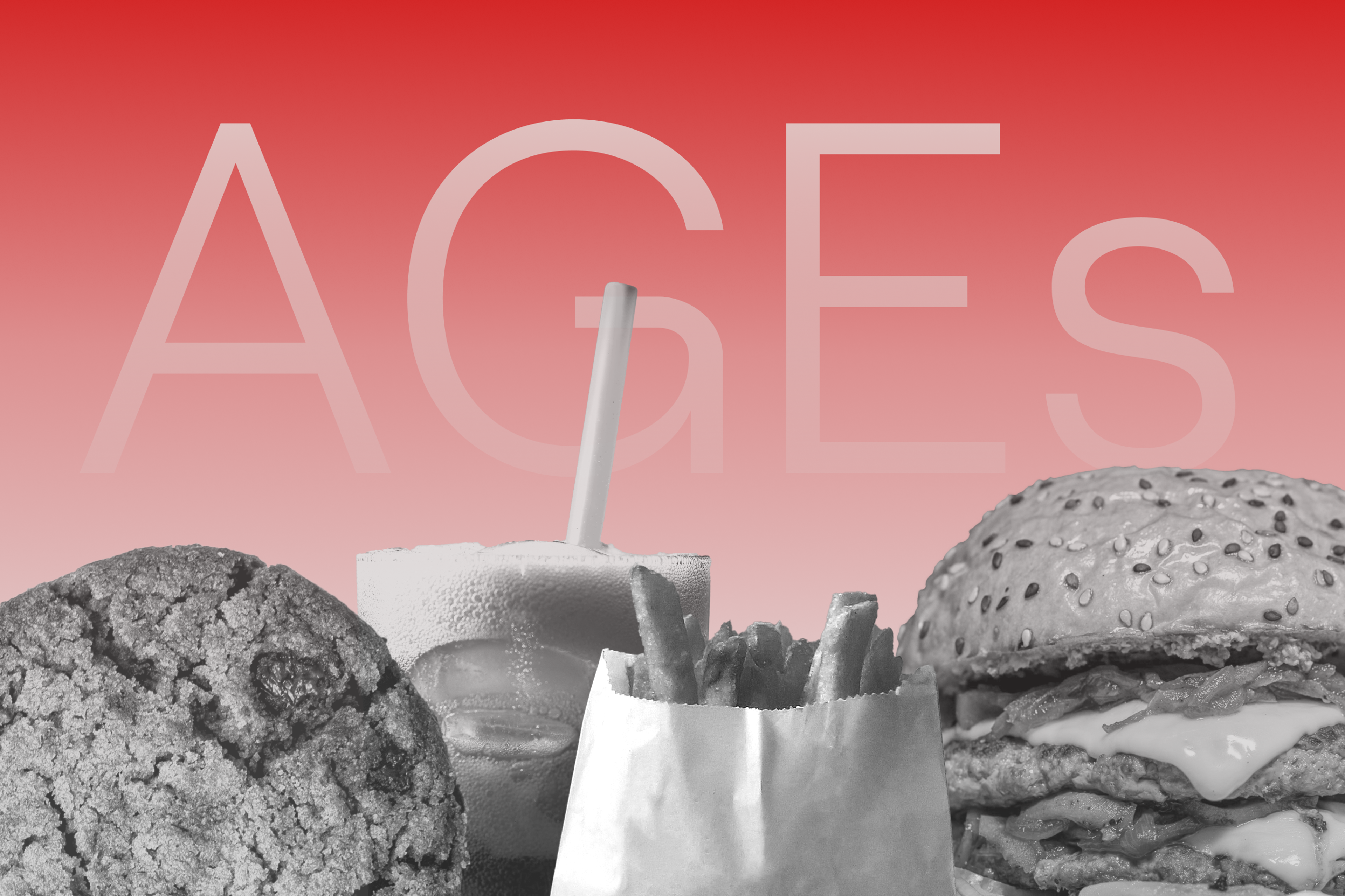 Collage of food with high levels of AGEs