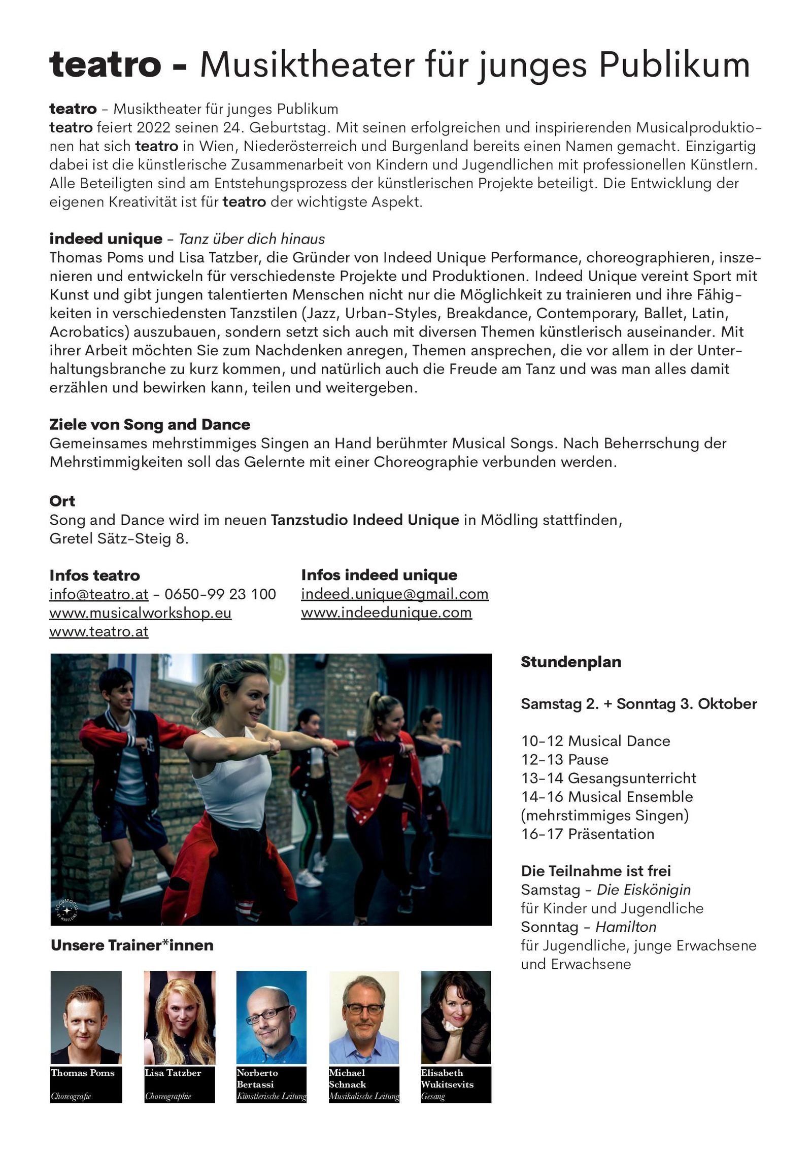 Foto zum Beitrag „INDEED UNIQUE meets TEATRO“