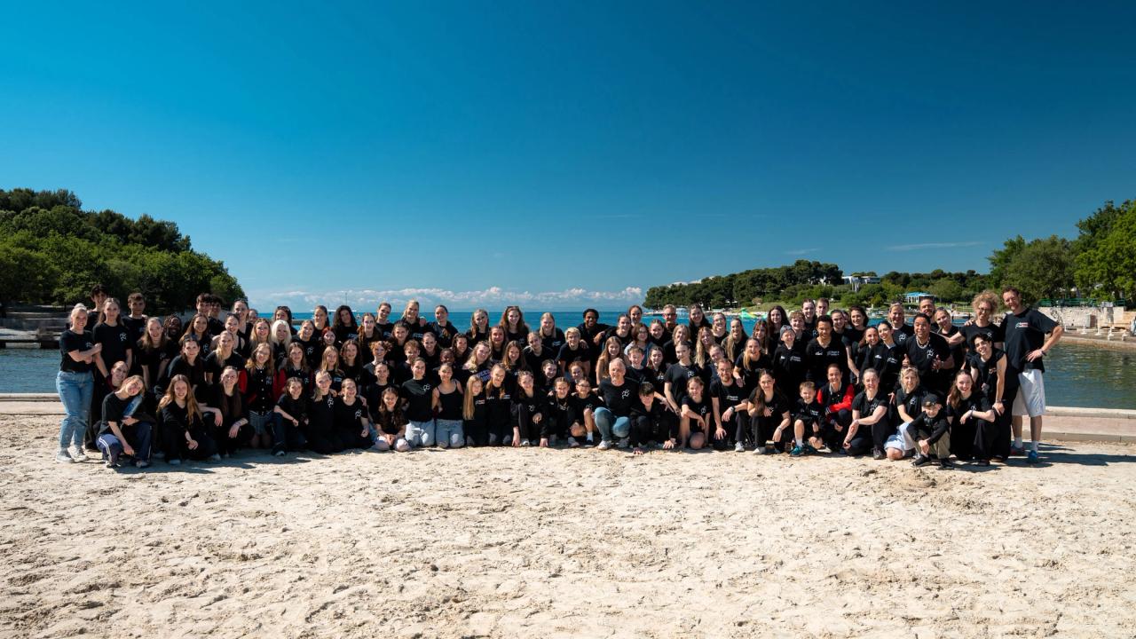 Das Indeed Unique Team am Strand von Poreč