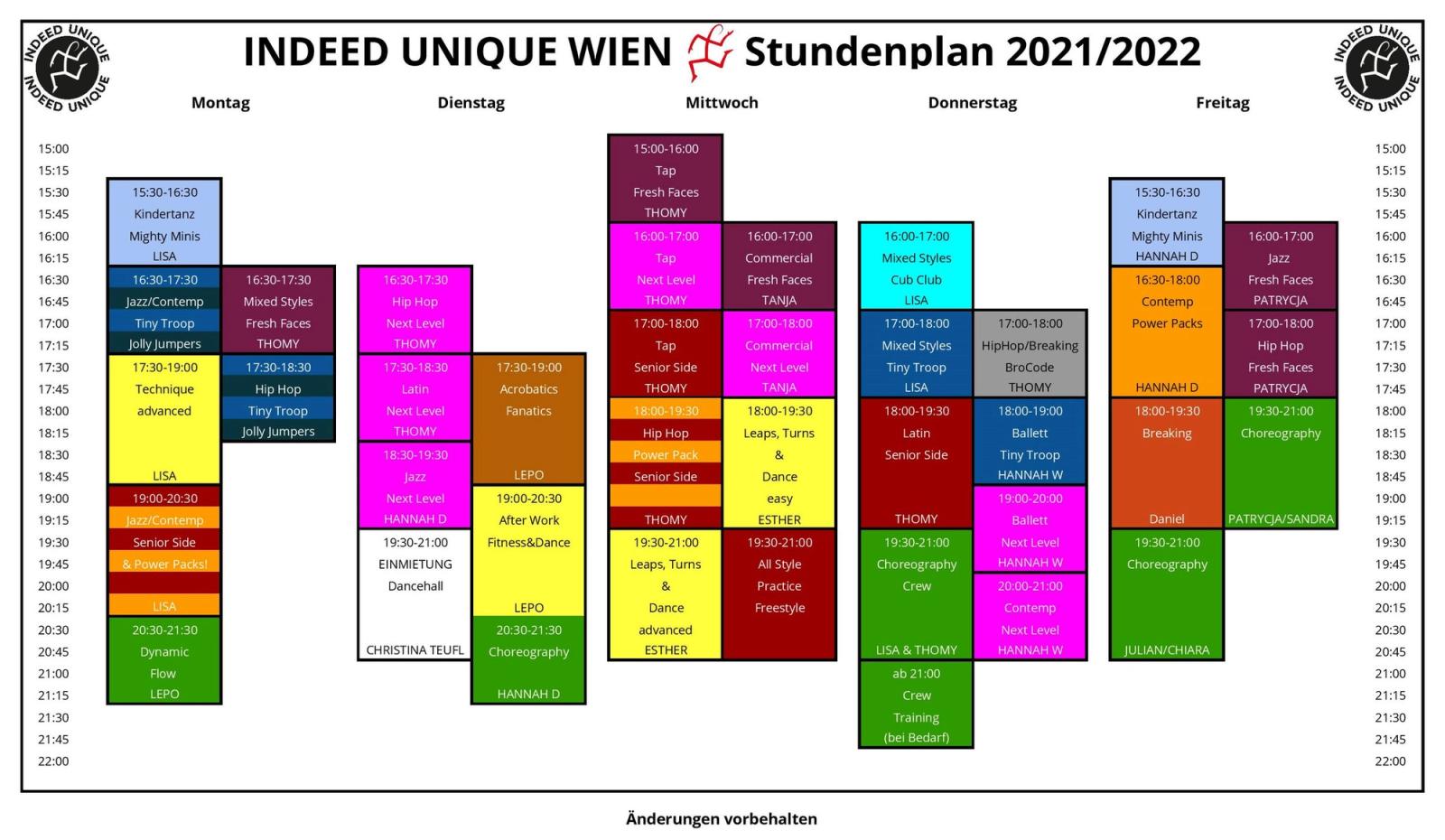 Foto zum Beitrag „STUNDENPLÄNE Tanzsaison 20/21“