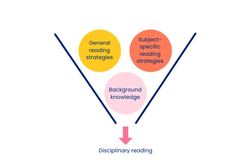 Disciplinary literacy reading funnel graphic