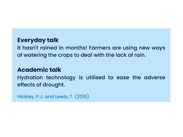 Everyday talk versus academic talk