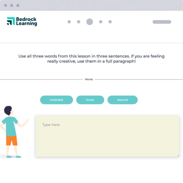 Free-writing activity for new vocabulary on Bedrock Vocabulary