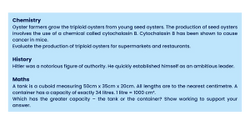 Examples of high level vocabulary in different subjects