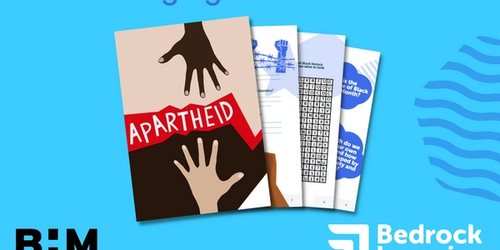 A banner for the BHM Apartheid free activity pack PDF