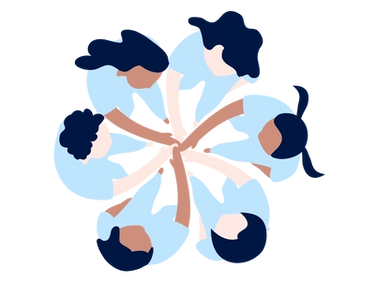 Students putting their hands together