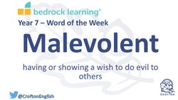 Word of the week from Crofton School: Malevolent