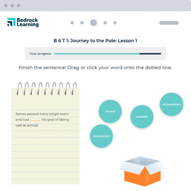 Drag and drop vocabulary activity