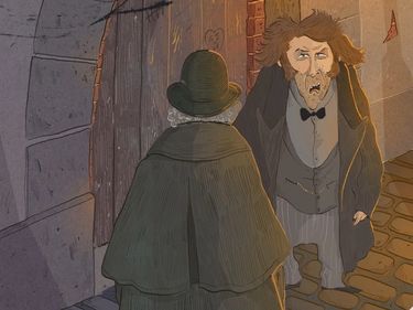 Custom artwork for Jekyll and Hyde on Bedrock English