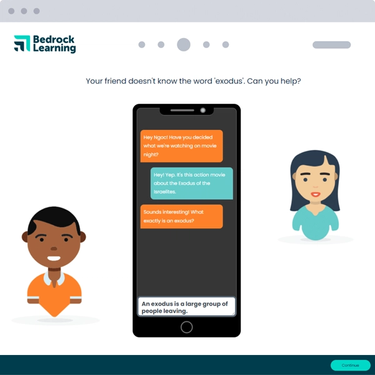 Texting activity from Bedrock Vocabulary