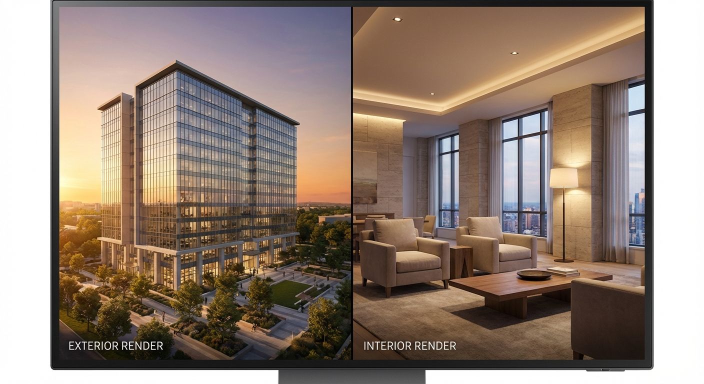 Interior vs Exterior 3D Rendering: What Architects Need to Know