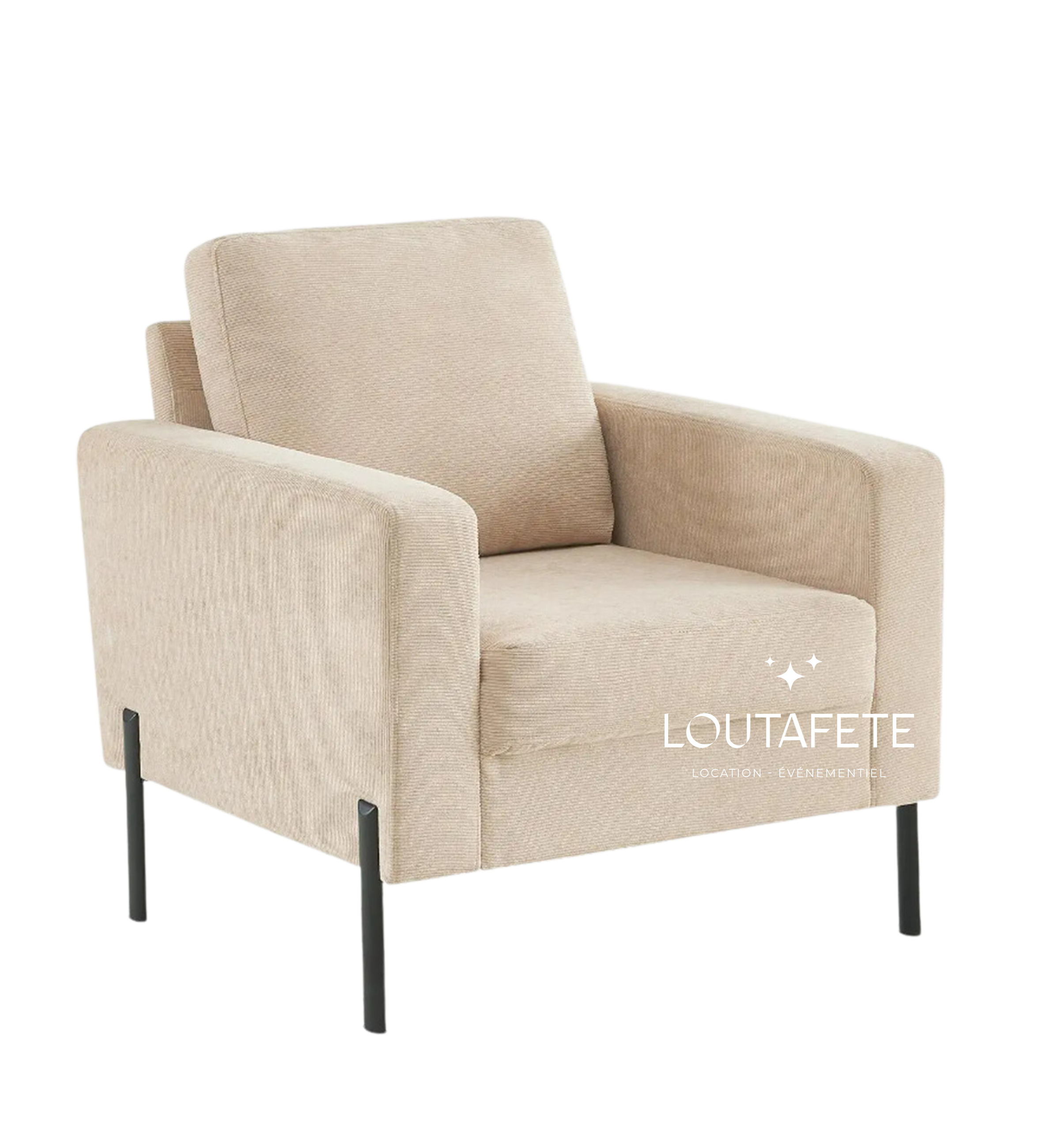 Fauteuil velours côtelé