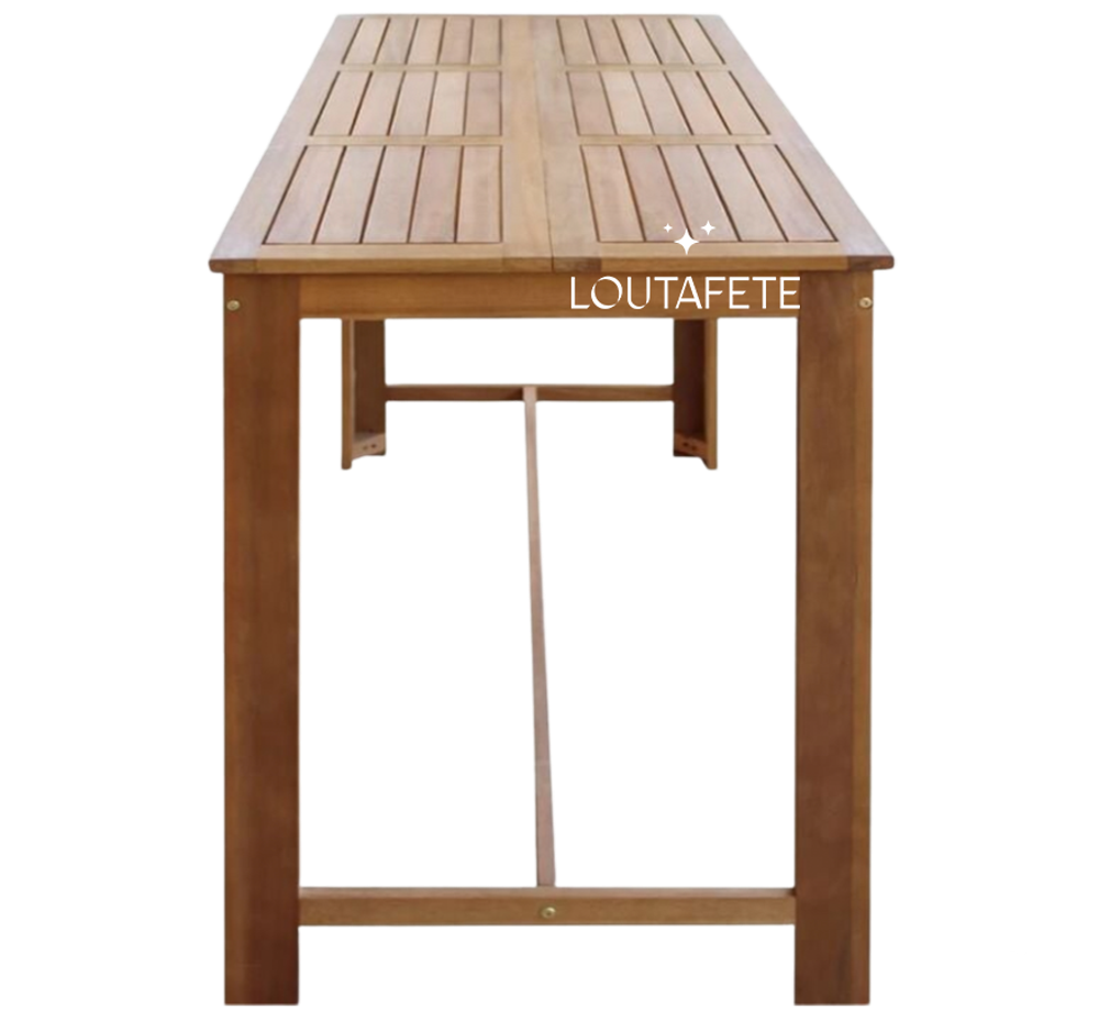 Table haute en bois exotique