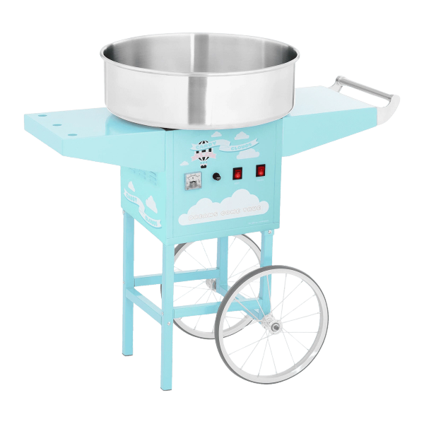 Machine à barbe à papa avec chariot bleue