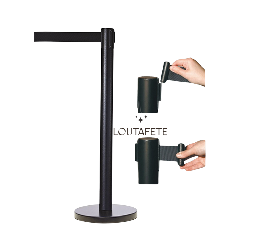 Potelet enrouleur noir