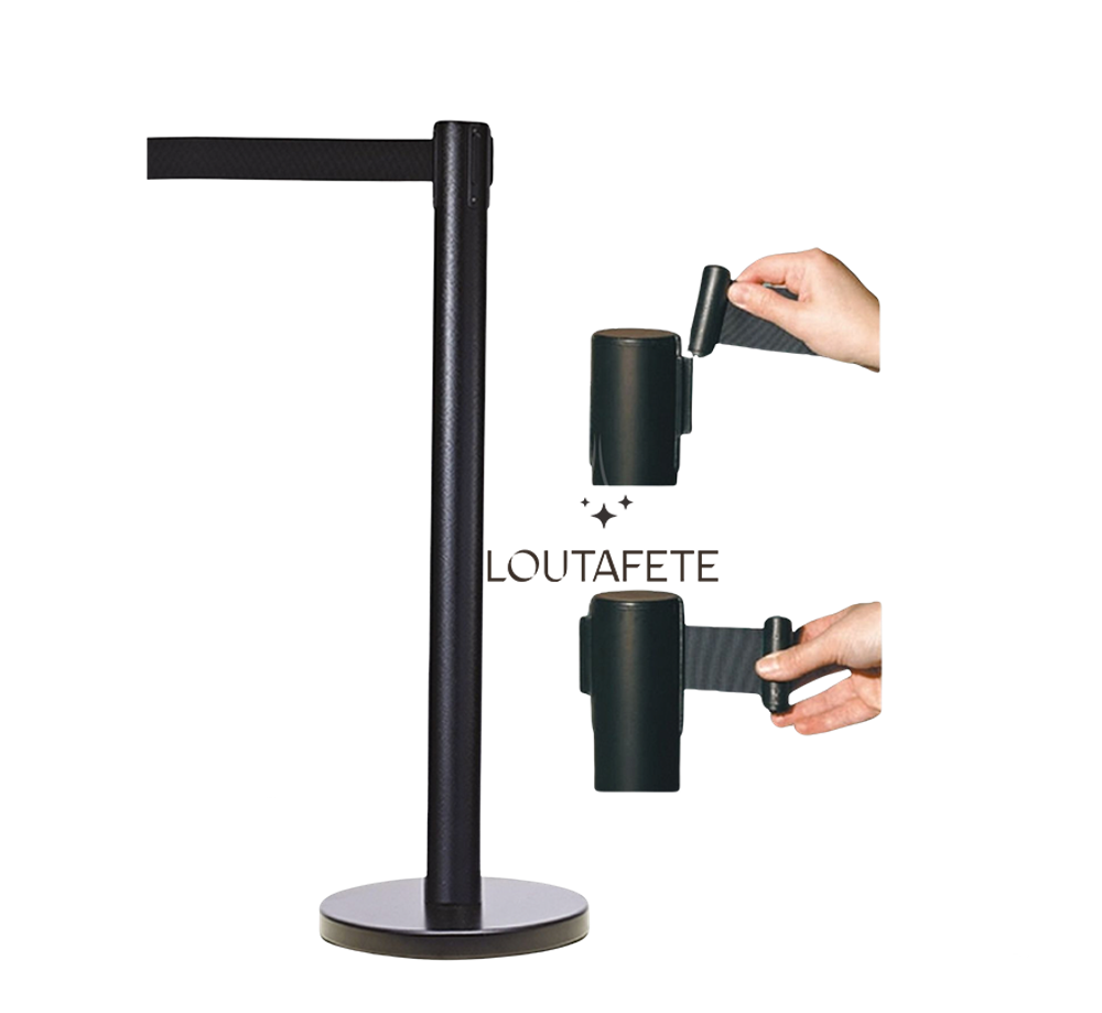 Potelet enrouleur noir
