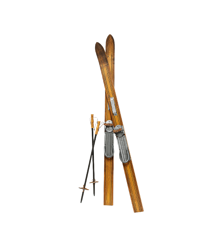 Skis décoratifs en bois
