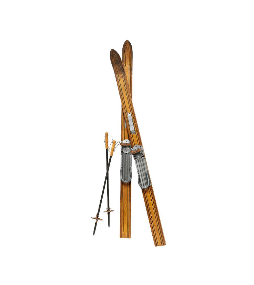 Skis décoratifs en bois
