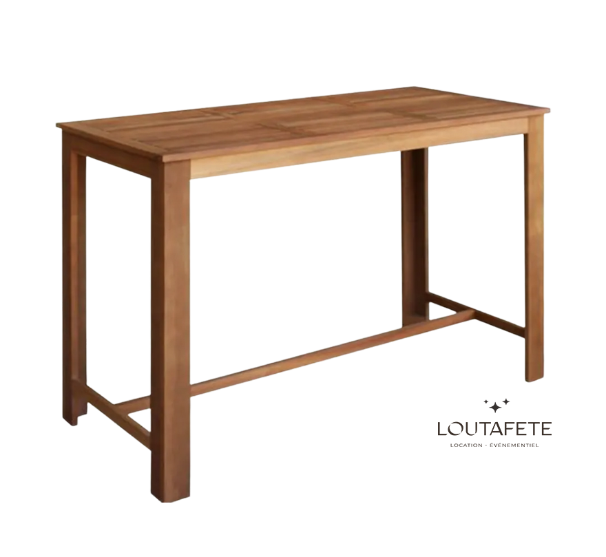 Table haute en bois exotique